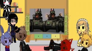 Реакция ФНАФ1(+марионетка и мой ос) на Вархаммер/Gacha club(no English sorry)