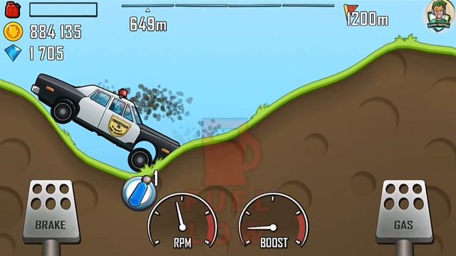 Hill Climb Racing -  Gameplay Walkthrough Part 12 - Police Car (iOS, Android) Racing Game