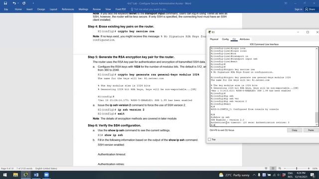 4.4.7 Lab – Configure Secure Administrative Access Answers(2) смотреть онлайн
