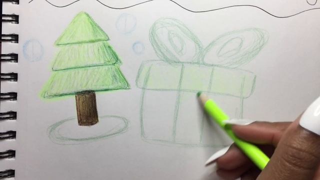 How to Draw Holiday Tree and Gift Box for Beginners смотреть онлайн