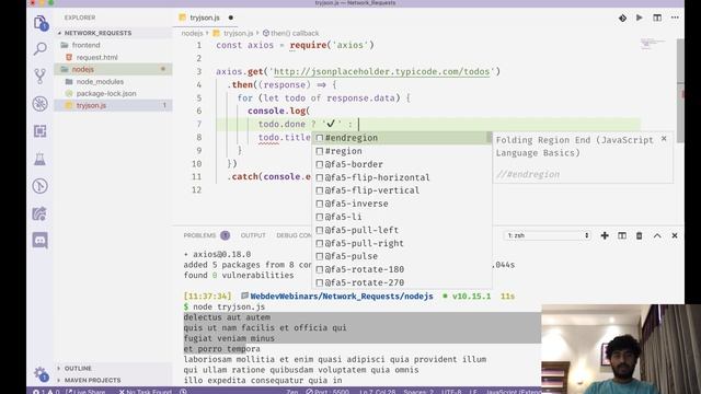 Axios 03: Making requests from NodeJS смотреть онлайн