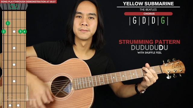 Yellow Submarine Guitar Lesson 🎸  The Beatles Guitar Tutorial  |Standard Tuning + Easy Chords|