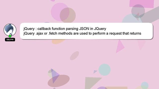 jQuery : callback function parsing JSON in JQuery смотреть онлайн