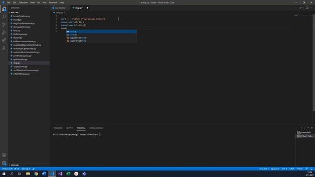 Python - String Fonksiyonları(strip fonksiyonu) смотреть онлайн