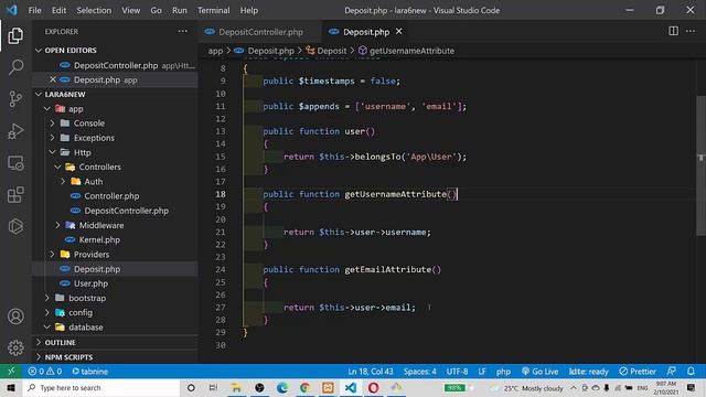 Laravel append and use getAttribute (stitch) data to a model from Controller/ Model all versions смотреть онлайн