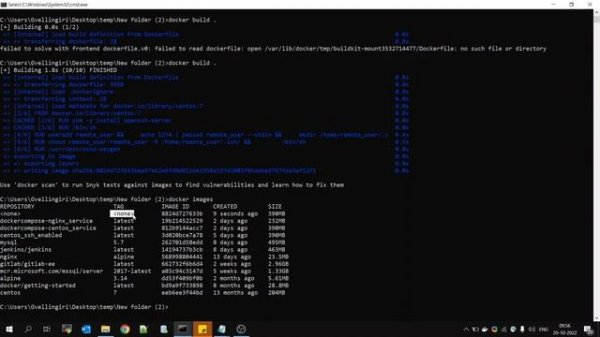 Start a centos docker container and connect using putty