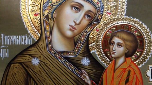 Сумская Икона Богородица Тихфинская Обзор Готовой Работы Находящиеся в Строящемся Храме