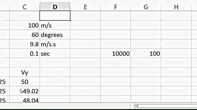 Simulate projectile motion in Excel смотреть онлайн