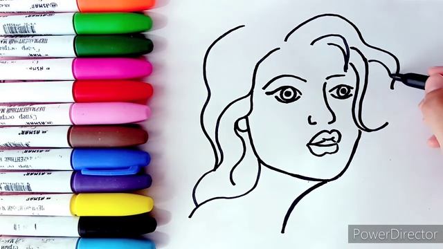 Как нарисовать лицо девушки черным маркером! смотреть онлайн