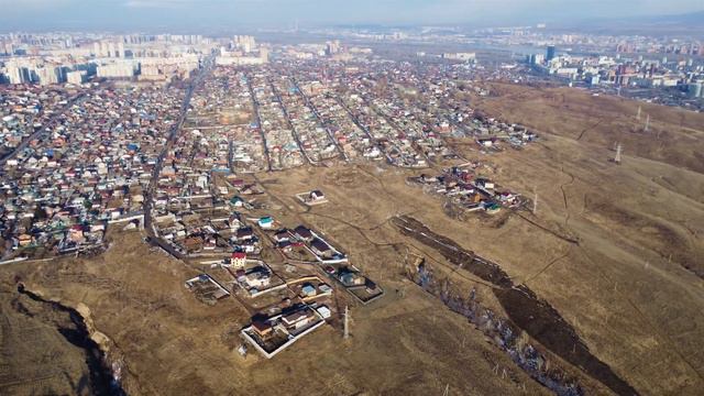 Панорама Красноярска в районе ул. Брянской, апрель 2023 смотреть онлайн