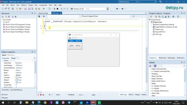 OpenDialog C++. Embarcadero.