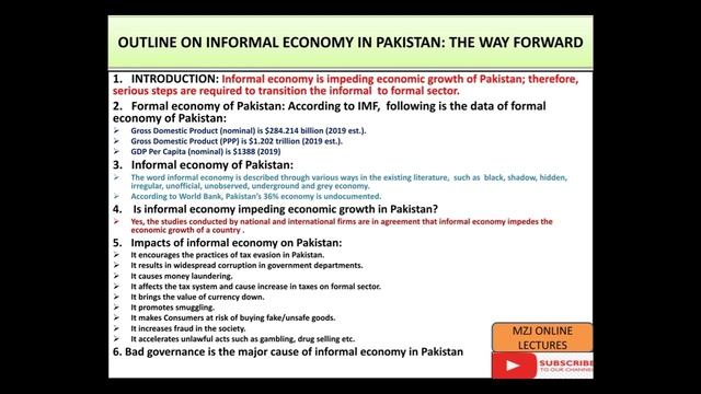 CSS ESSAY: Informal economy in Pakistan: the way forward (Urdu lecture) смотреть онлайн