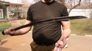 ""Назаров и Калибр" представляет: шашка казачья ТКВ (К-8).Рубит кузнец Александр Касаткин