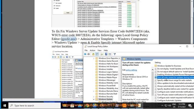 Fix Windows Server Update Services Error Code 0x80072EE6 смотреть онлайн