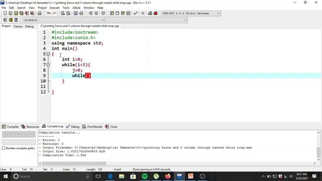 Nested Loop in c++ || Nested While Loop || With Example || Ep#13 смотреть онлайн