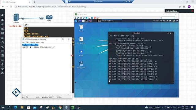 UDP Flood Lab in EVE ng | Networkforyou | CCNA смотреть онлайн