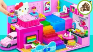 Миниатюрный домик для кошки hello kitty с двумя комнатами с мини-бассейном из картона /207