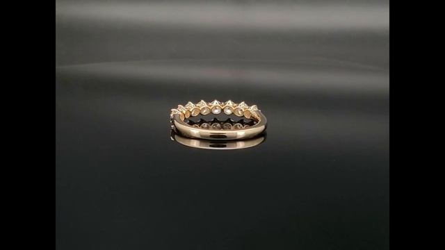 14k Yellow Gold Old European Cut Lab Diamond Prong Setting Vintage Half Eternity Band смотреть онлайн