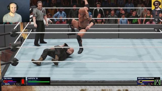 Обзор игры►WWE 2K19►The Rock vs Braun Strowman смотреть онлайн