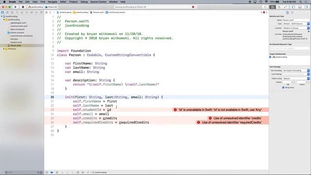 iOS and Swift JSON Encoding and Decoding смотреть онлайн