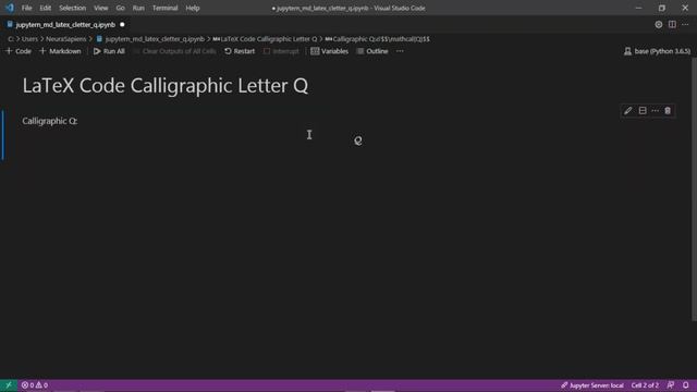 Jupyter Notebook | Markdown | LaTeX | How to Add A Calligraphic Letter Q Using LaTeX Code смотреть онлайн