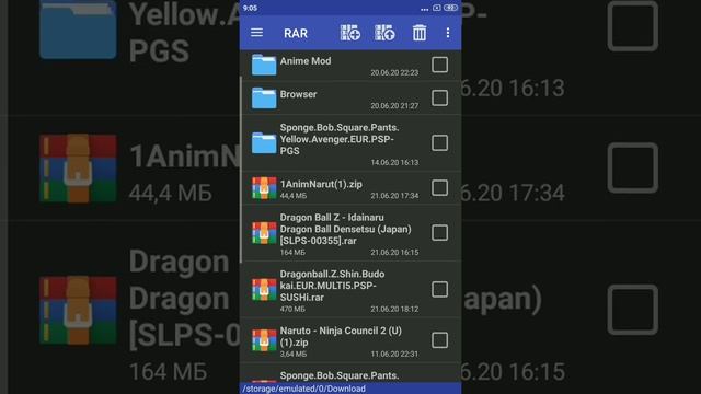Как добавлять игры на Ppsspp emulator если формат сжатия RAR (способ 2) смотреть онлайн