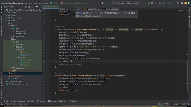 Считывание текстовых данных из pdf файла по ссылке и локально с проверкой входящего текста (pdfbox) смотреть онлайн