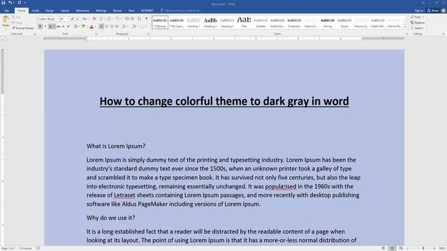 How to change colorful theme to dark gray in word смотреть онлайн