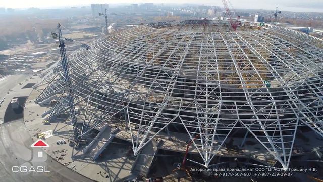 Аэросъемка стадиона "Самара Арена"/"Космос Арена", 3 съемка смотреть онлайн