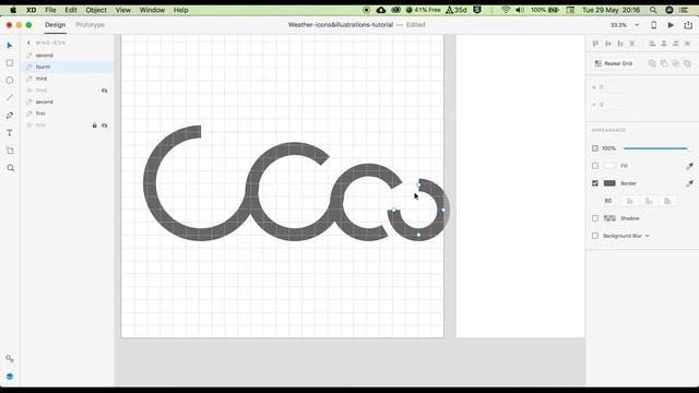 Adobe XD Tutorial | Storm and wind weather icon design смотреть онлайн