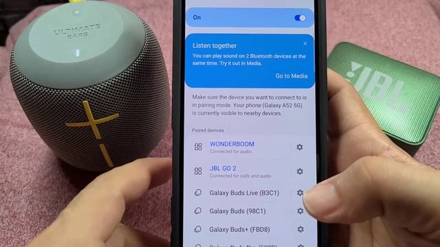 how to connect 2 Bluetooth speakers using dual audio with Samsung A52 5G Android 11 смотреть онлайн
