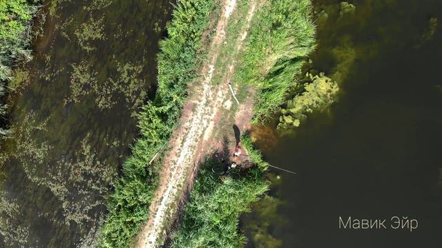 Мавик Эйр(Mavic Air)Слежка за рыбаком.Пробная версия