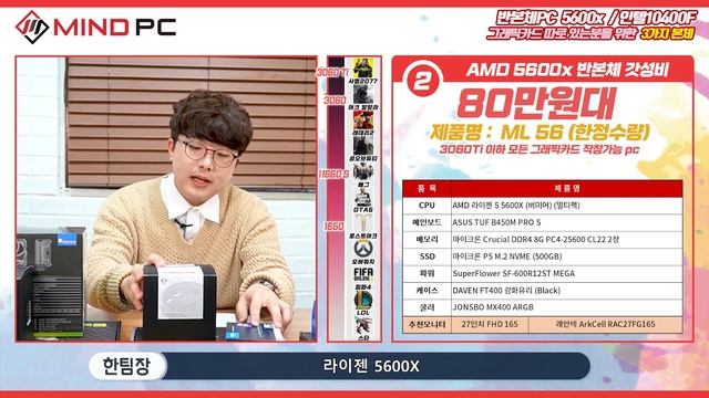 그래픽카드를 구하셨다면? 5600X 탑재PC가 필요할 겁니다. #마인드피씨 смотреть онлайн
