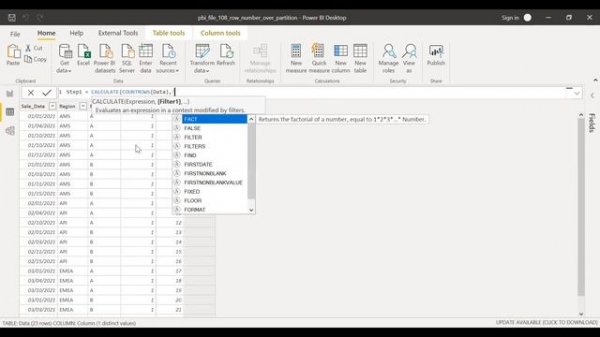 Power BI Row_Number Over Partition by [Column] Order by [Column] | Row number in Power BI