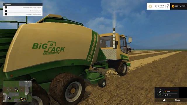Farming Simulator 2015. Мод: Krone Big Pack 1290 XC. Тюковщик. (Ссылка в описании) смотреть онлайн