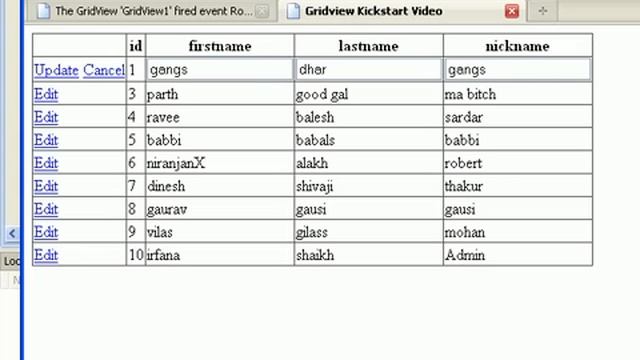 Gridview Tutorials - how to perform edit and update in gridview - Part 7 смотреть онлайн