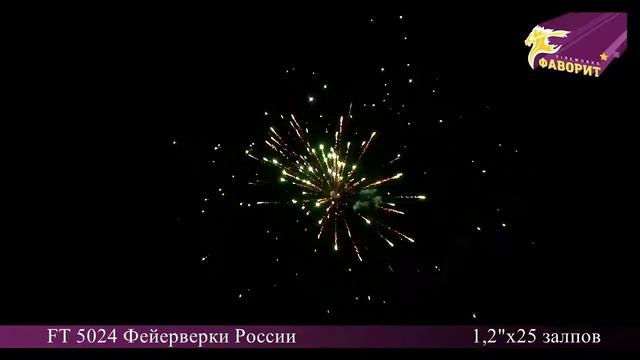 Батарея салютов FT 5024 Фейерверки России (25 залпов) смотреть онлайн
