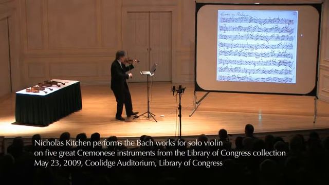 Nicholas Kitchen Bach BWV 1006 III Gavotte en Rond Goldberg Guarneri del Gesù Library of Congress смотреть онлайн