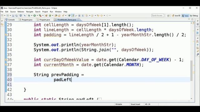 print month calendar in java смотреть онлайн