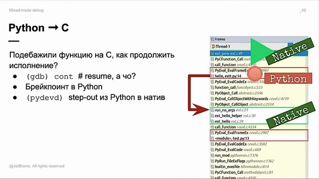 Смешанный отладчик для Python и C/C++ смотреть онлайн