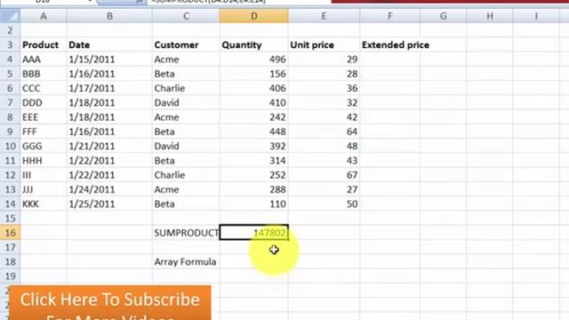 [Free Excel Tutorial] EXCEL ARRAY FORMULA - Full HD смотреть онлайн