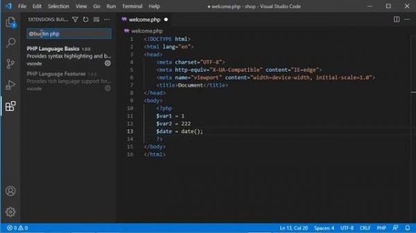 VSCode: PHP coding using Visual Studio Code 2021