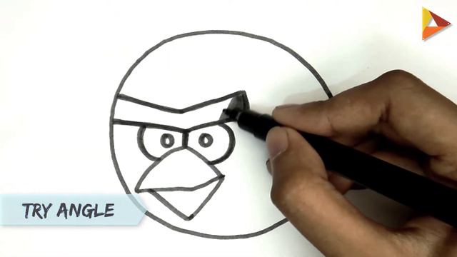 How To Draw ANGRY BIRDS - Easy Red Angry Bird Step by Step | Drawing Tutorial смотреть онлайн