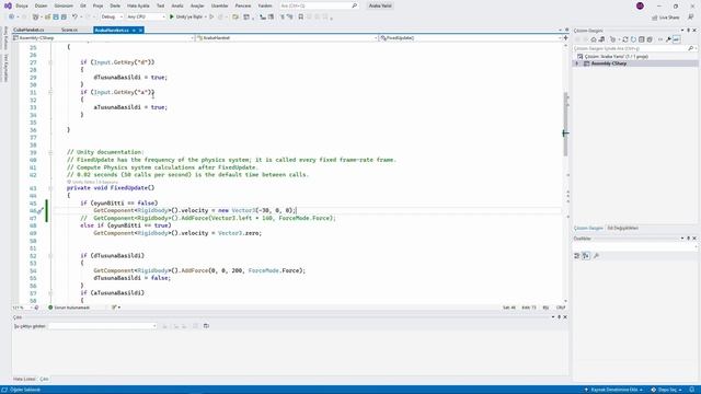 Unity Dersleri : Unity AddForce vs Velocity | Rigidbody AddForce | Velocity Movement #unitydersleri смотреть онлайн