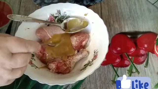 Куриные голени с горчицей и мёдом. смотреть онлайн