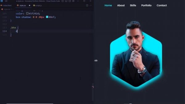 Animated Portfolio Website Template in HTML CSS & JS | Personal Website with Text Typing Animation