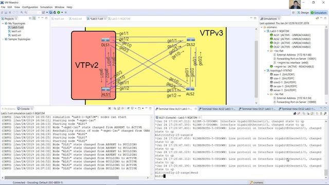 CCNPv7 SWITCH - Capítulo 3-1 Laboratorio - VLANS Estáticas, Trunking y VTP - VIRL смотреть онлайн