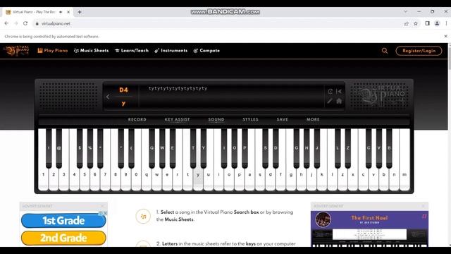 Automation Project on 'Virtual Piano' Website смотреть онлайн
