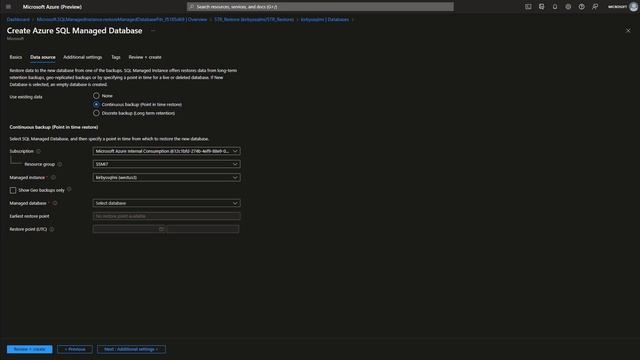 Restore database from STR (Short Term Retention) backup on Azure SQL Managed Instance смотреть онлайн