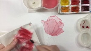 Как нарисовать прозрачный цветок акварелью